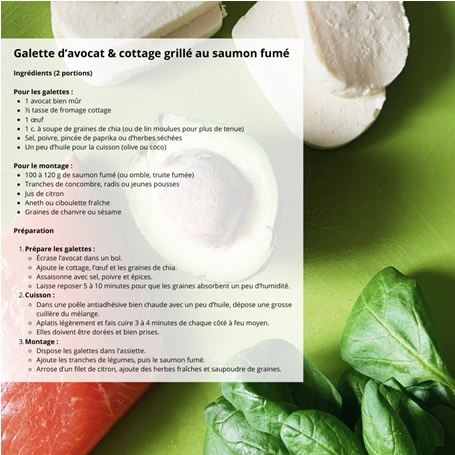 recette avocat galette d’avocat et cottage grillé